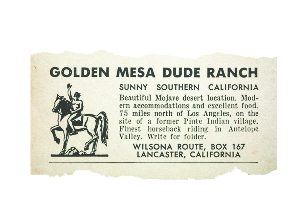 Golden Mesa Dude Ranch Ad