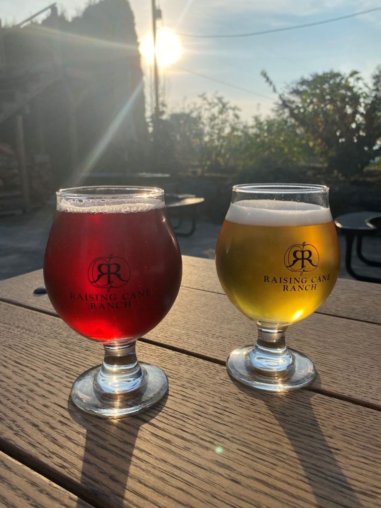 Hard ciders at Raising Cane Ranch.