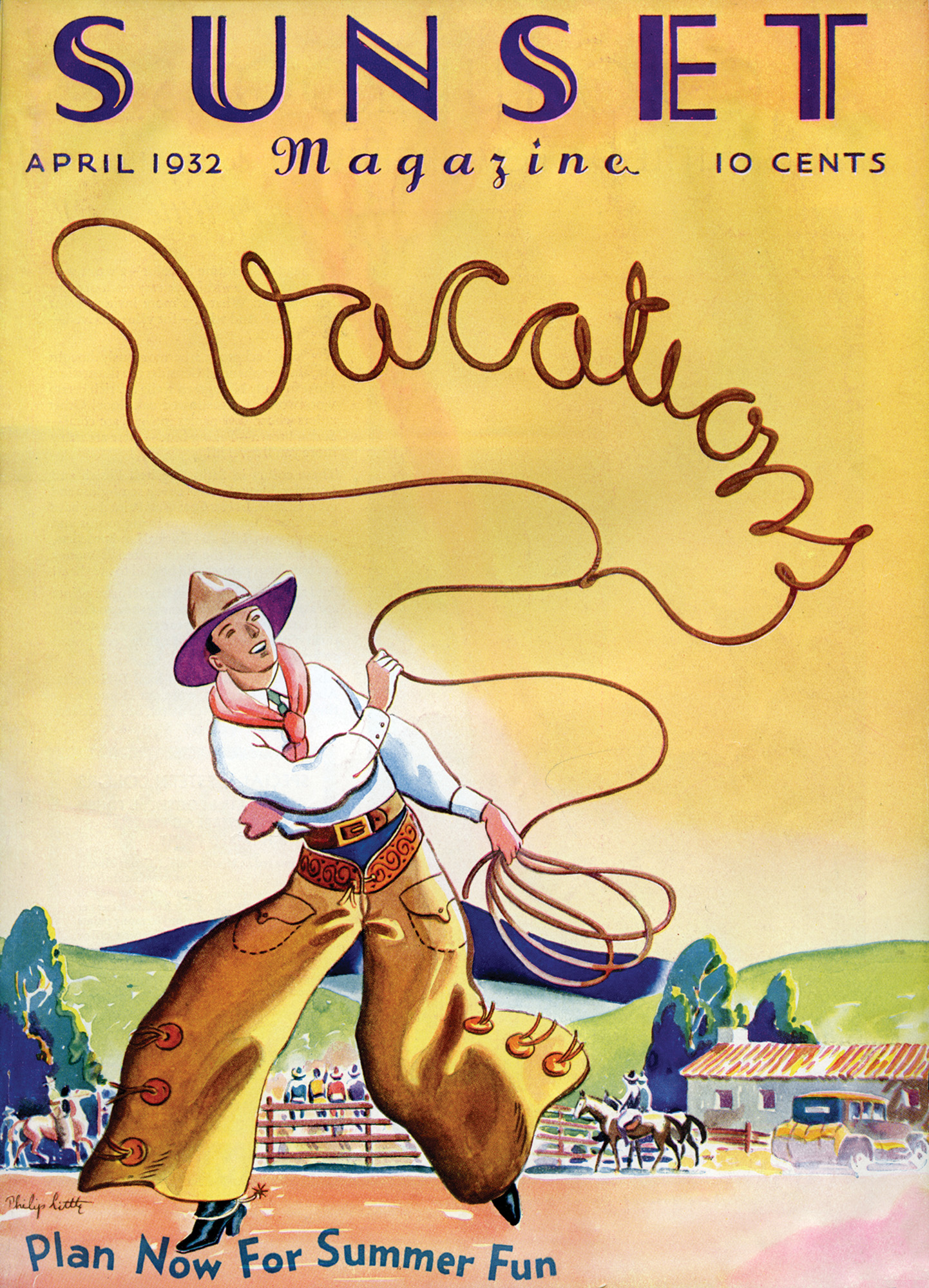 Sunset April 1932 Cowboy Cover