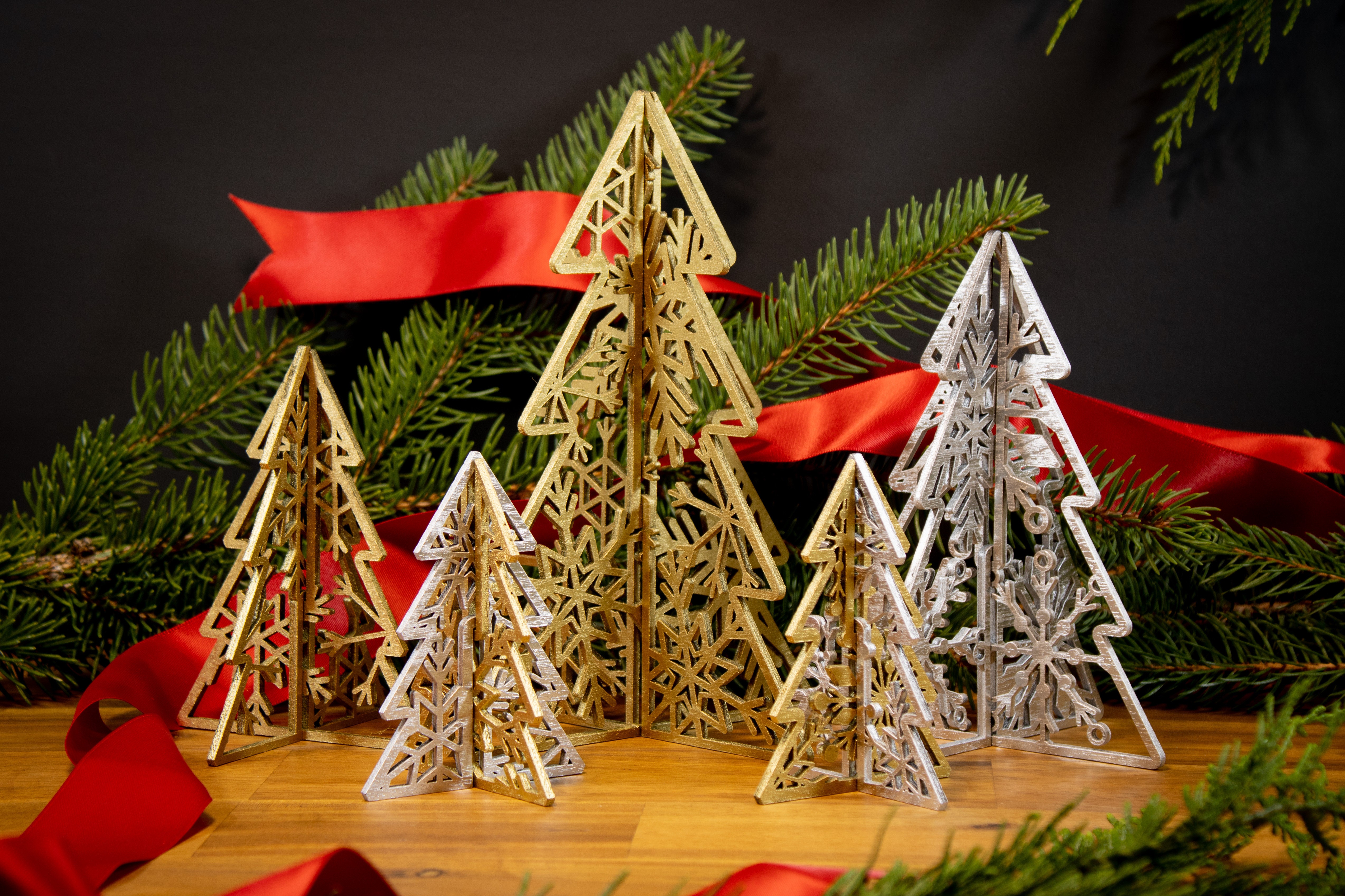 Christmas Tree Miniature Wooden 3D Puzzle Without Lights