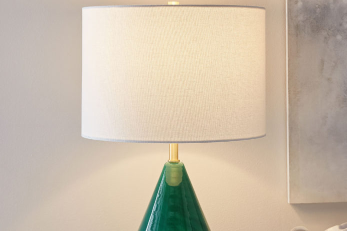 west elm green lamp