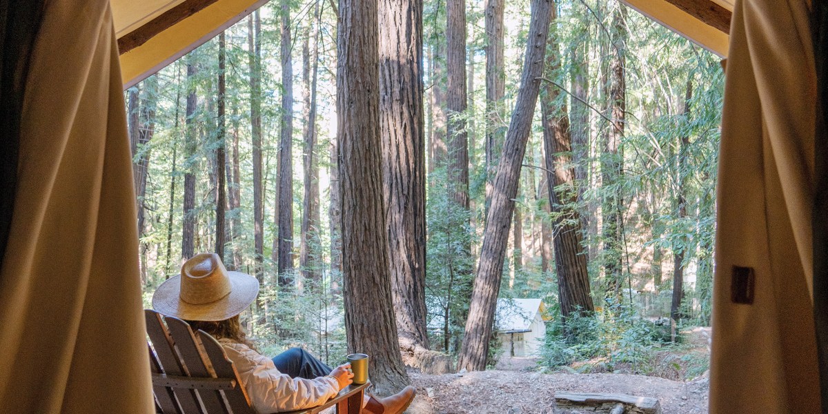 Glamping tent with firepit at Ventana Big Sur