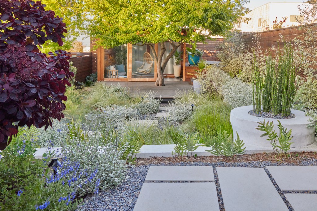 A Family Garden Gets a Three-Sided Cabana and an Inviting Meadow, Too