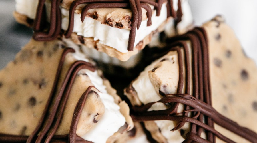 Cookie dough ice cream sandwich