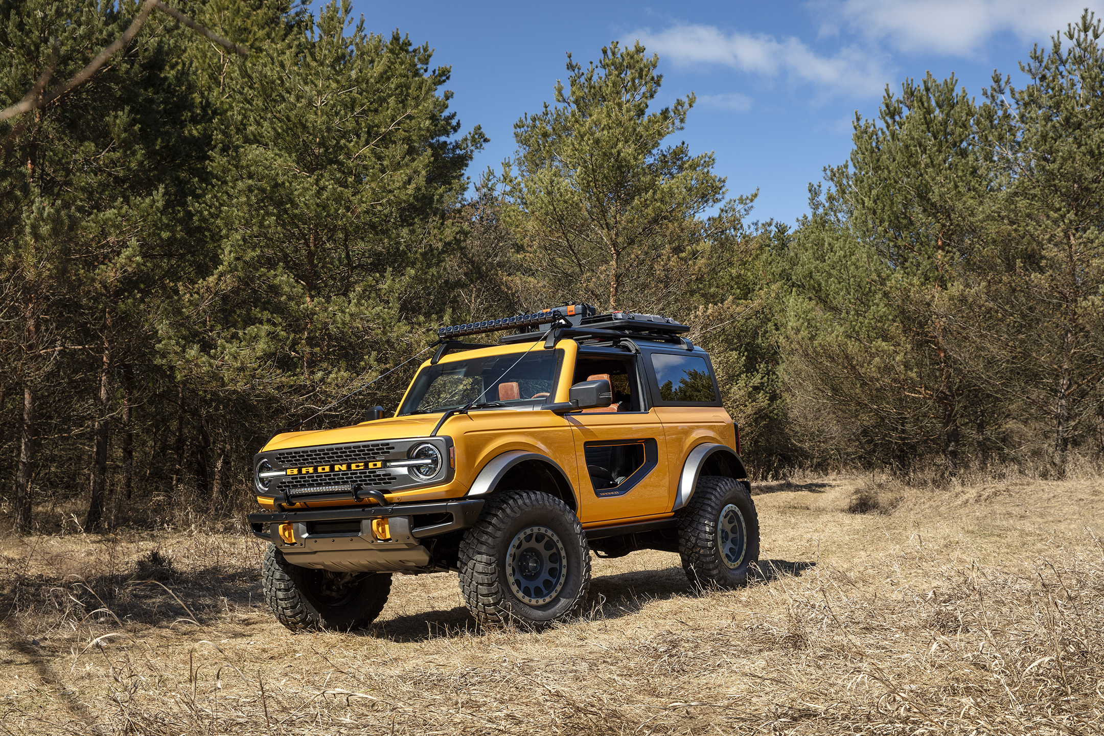 Vintage Early Ford Bronco Country Off Road Desert Cactus Sunrise