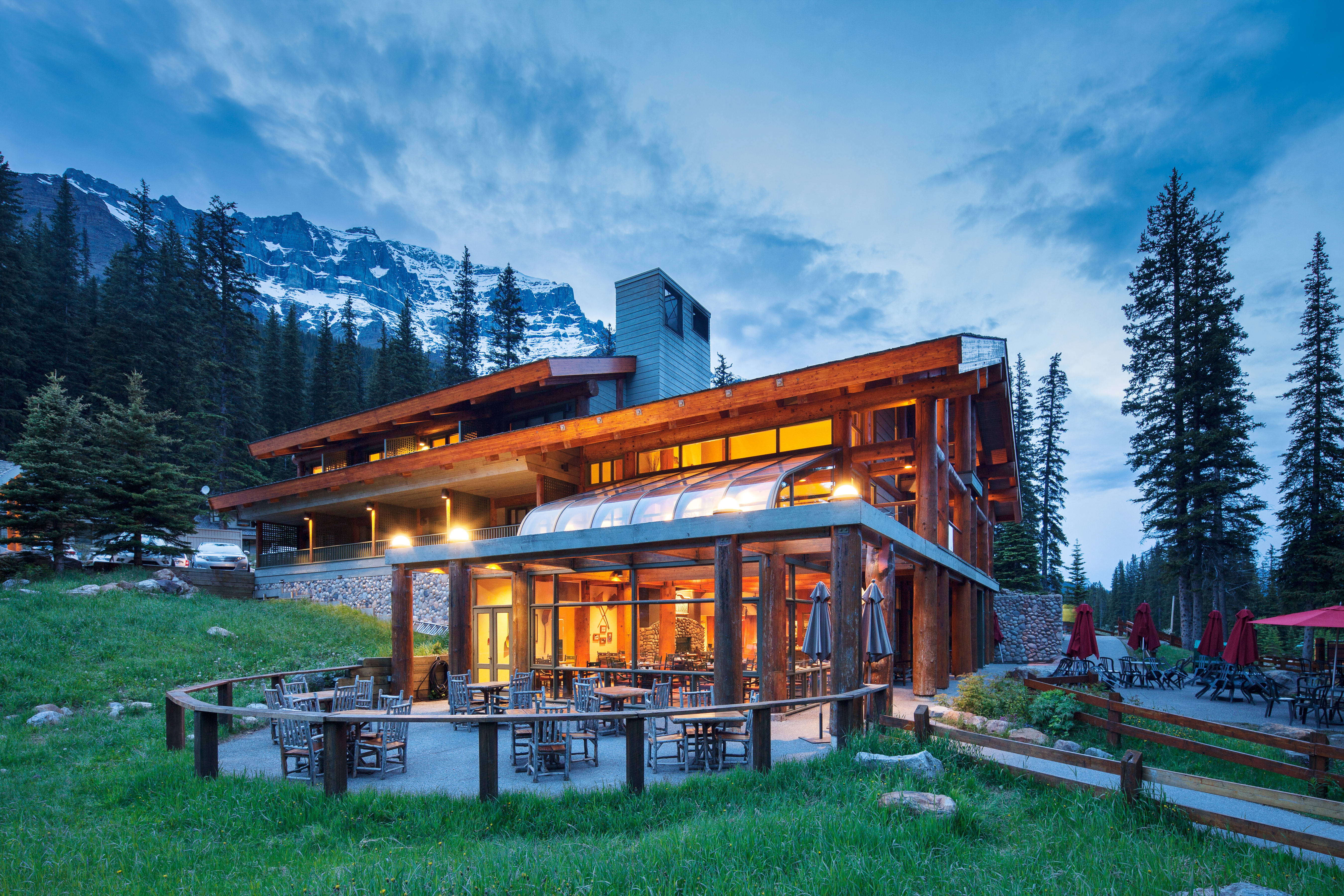 Front of Moraine Lake Lodge at Twilight.jpg