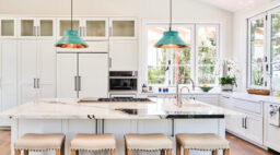 White kitchen with island