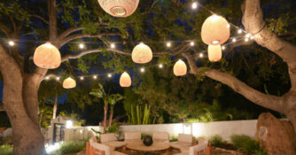 Outdoor lighting/pendants at night