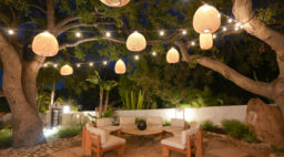 Outdoor lighting/pendants at night