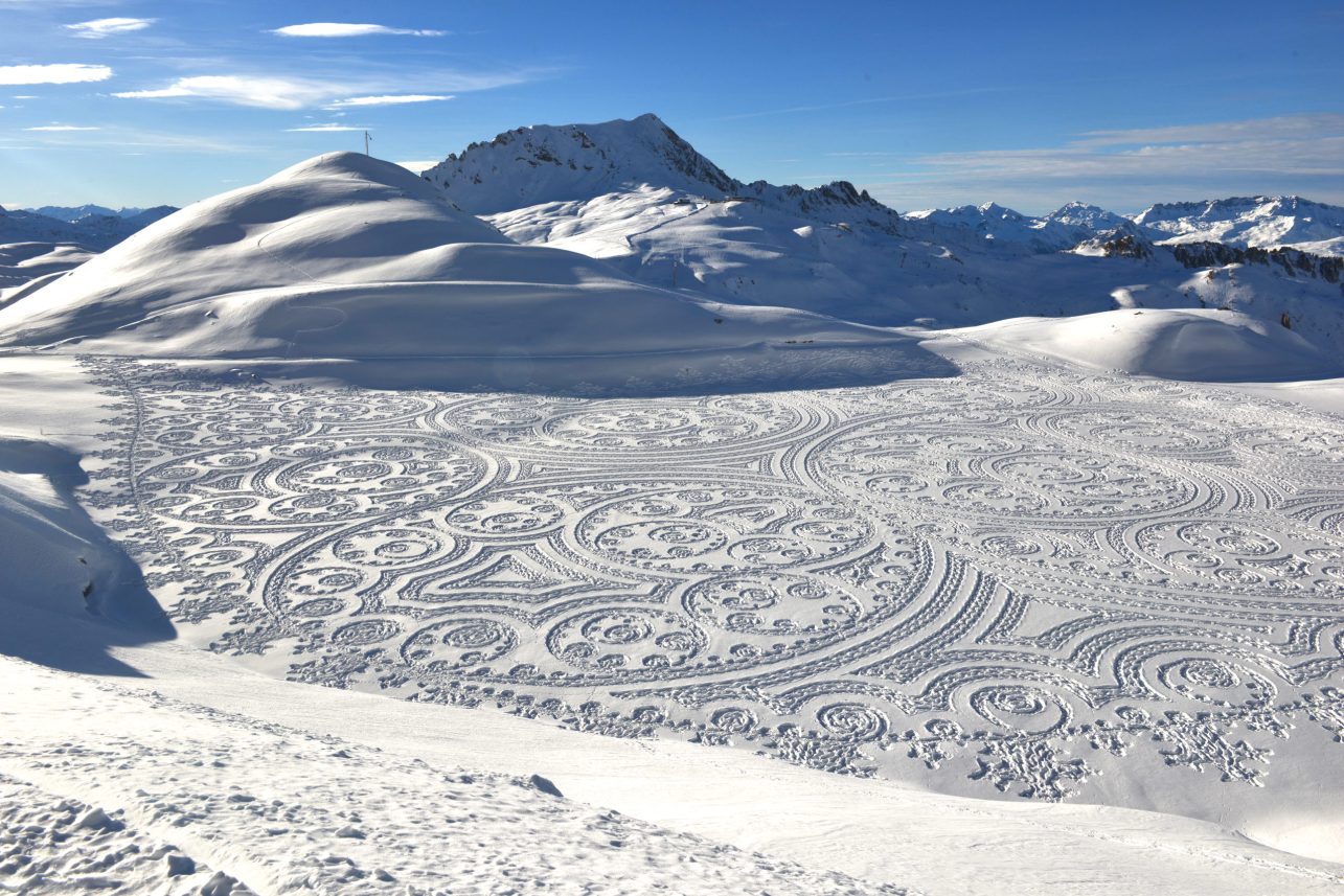 This Artist Uses Snowshoes to Carve Massive, Ephemeral Artworks into the Snow