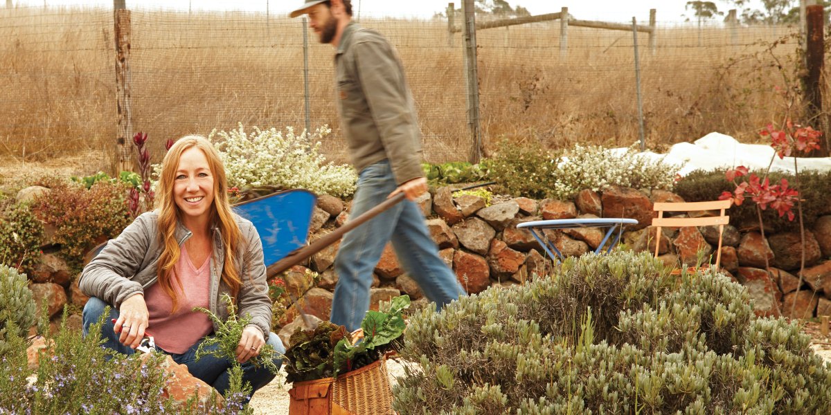 Dena and Hans Grunt in the Garden