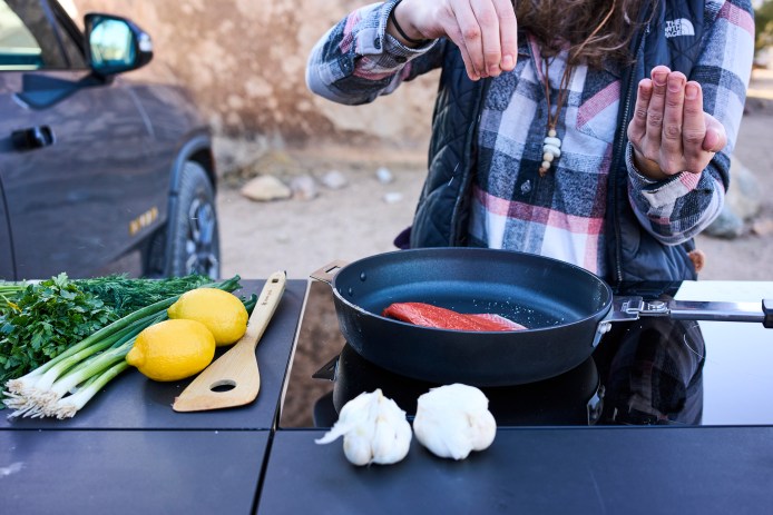 Rivian Camp Kitchen induction cooktop