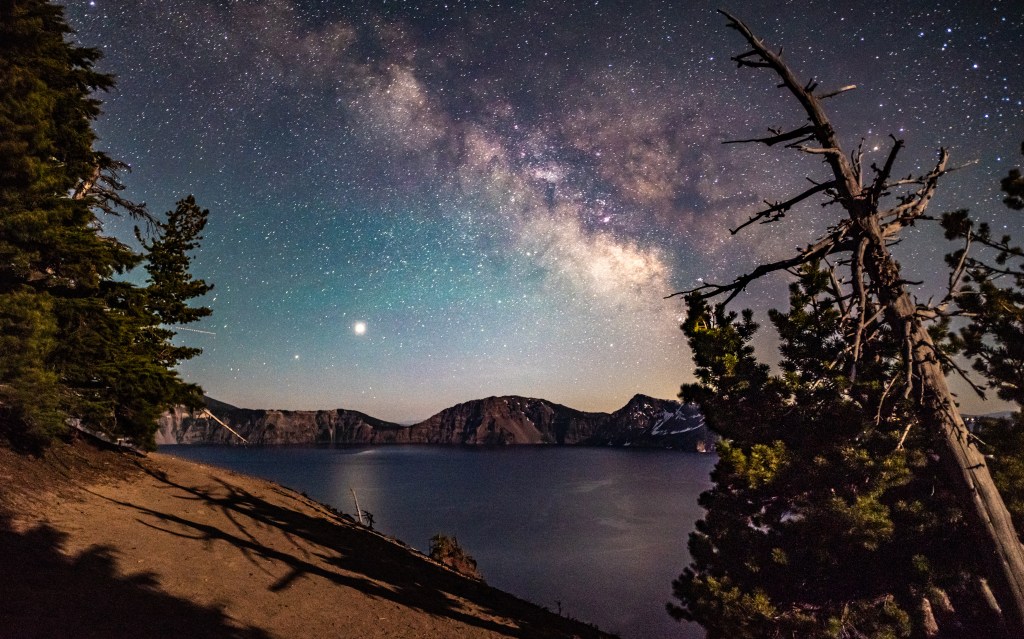 Crater Lake night sky