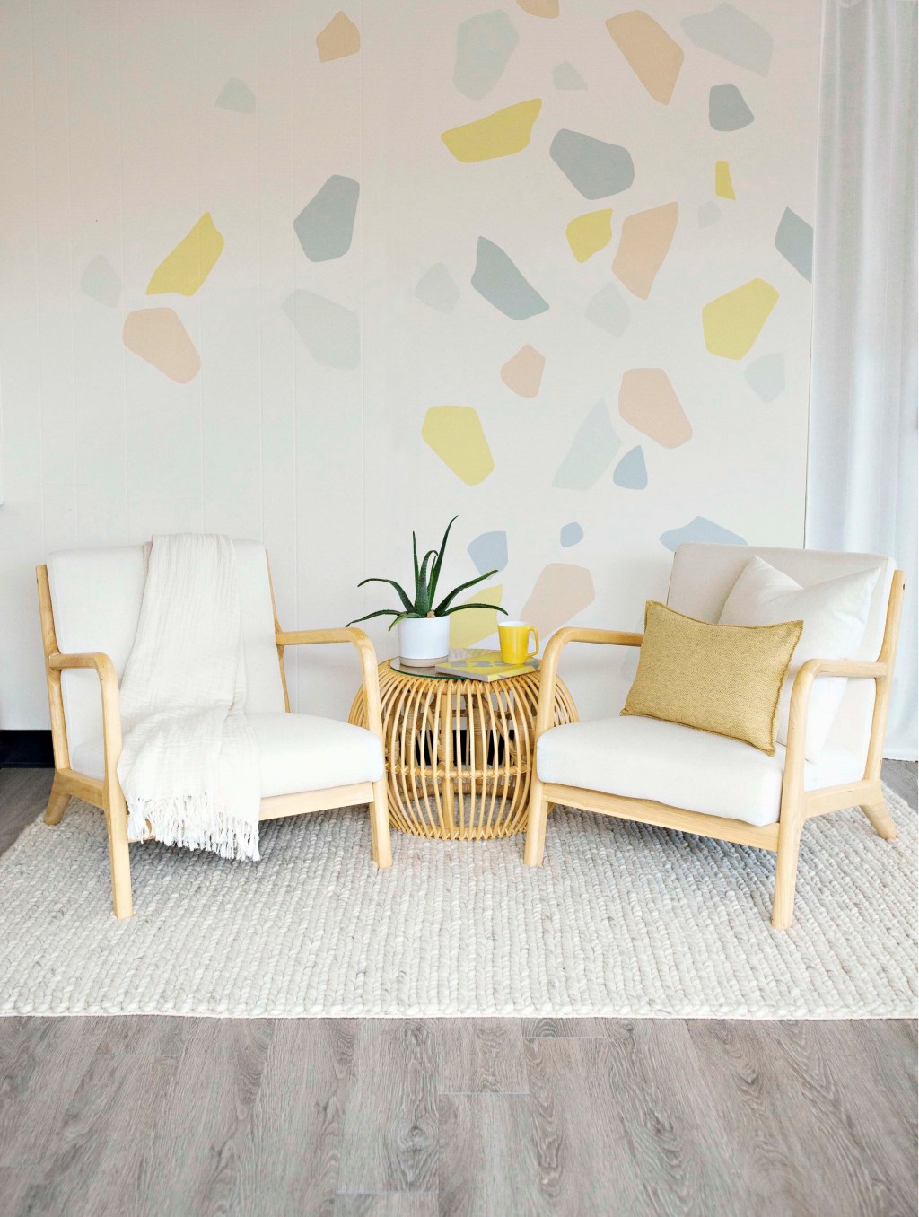 This Pretty Pastel Terrazzo Wall Is the Easiest-Ever DIY