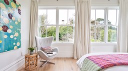 bedroom with windows and chair in San Francisco home