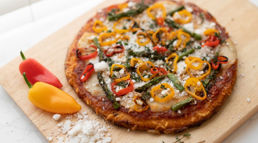 Pepper Asparagus Pizza