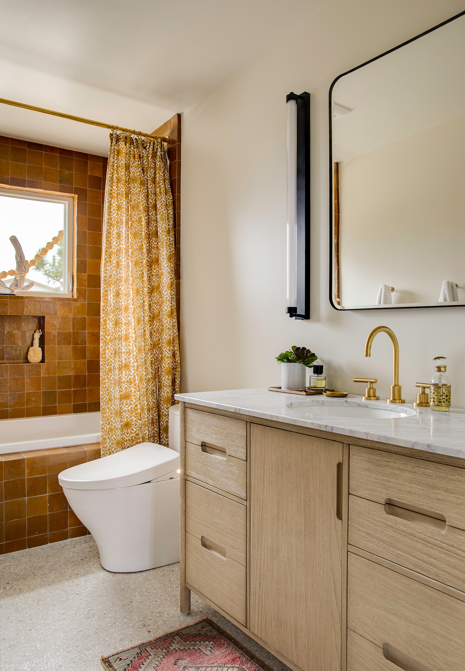 Bathroom in Dana Point Beach Bungalow by Tania Cassill