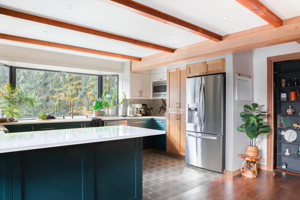 Beams in Vashion Island Kitchen by Waldron Designs