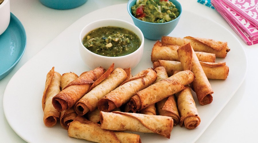 Bean and Chicken Taquitos
