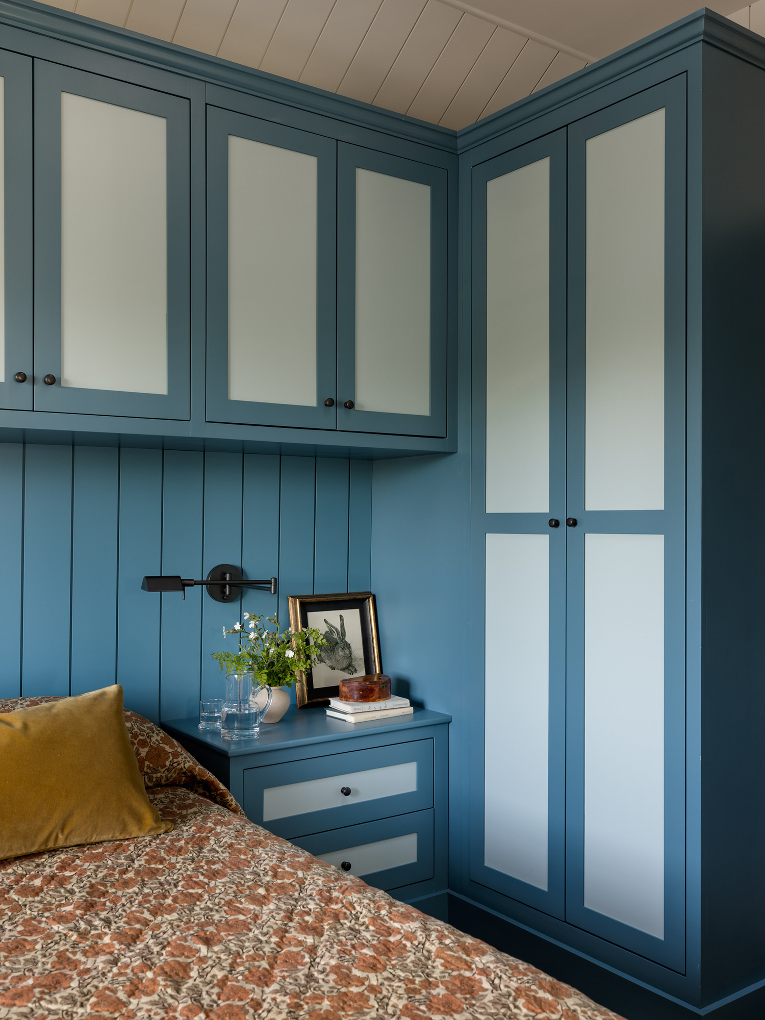 Bedroom Closet in Vashon Island Cottage by White Space Design Group