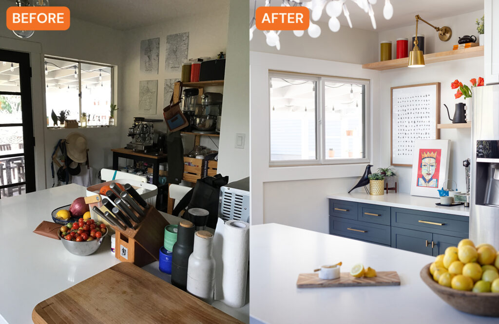 Before and After Countertops in San Diego Kitchen by Blythe Interiors