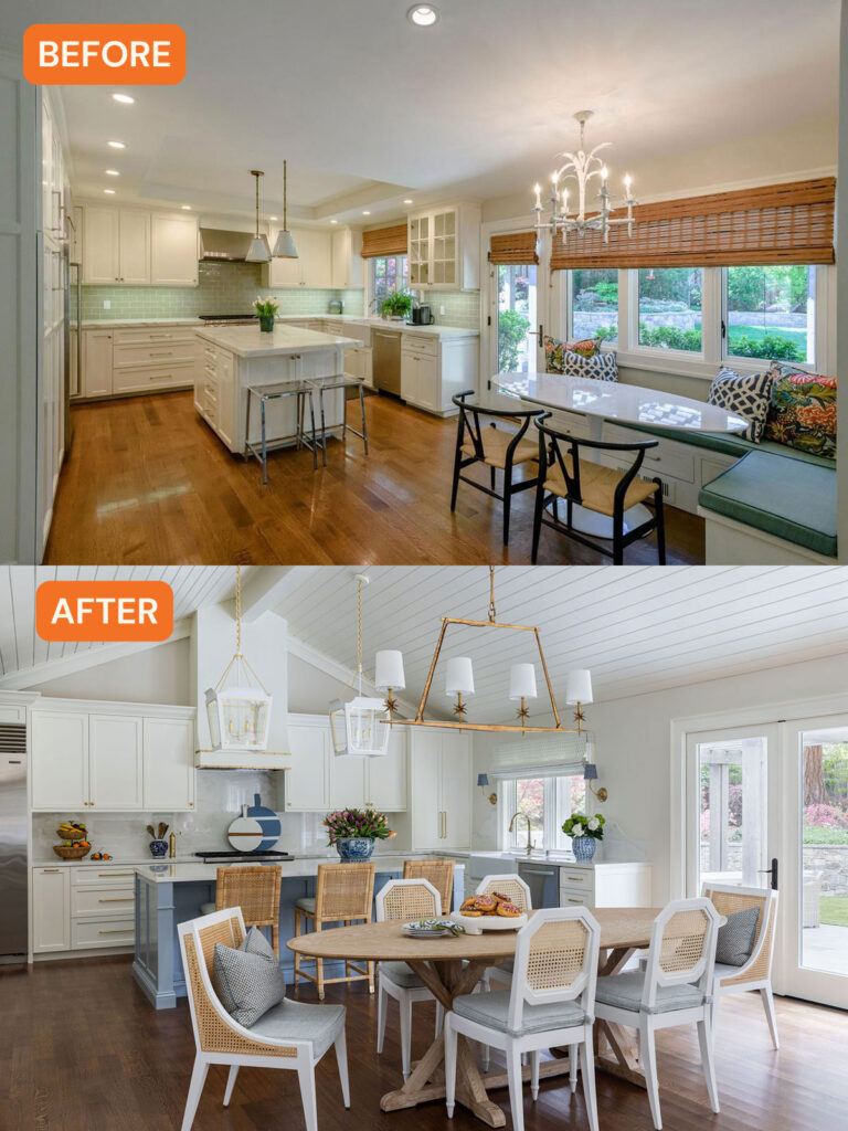 Before & After Dining Area Hillsborough Kitchen by Collected Interiors