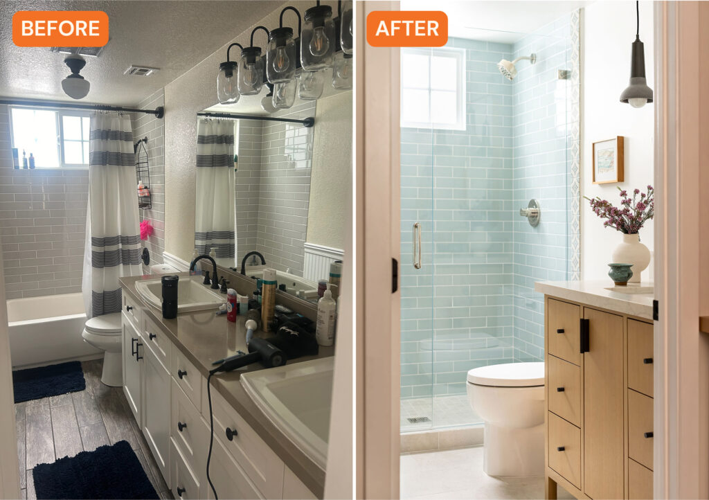 Before and After Coronado Bathroom by Allison Garrison