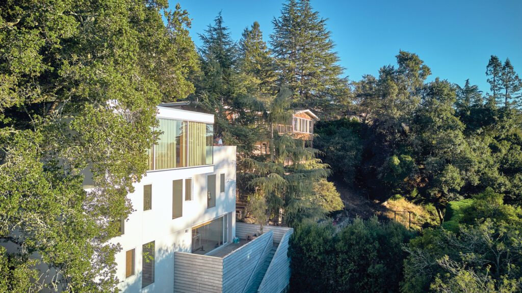 Berkeley Modern Drone Rear Exterior Home Detail