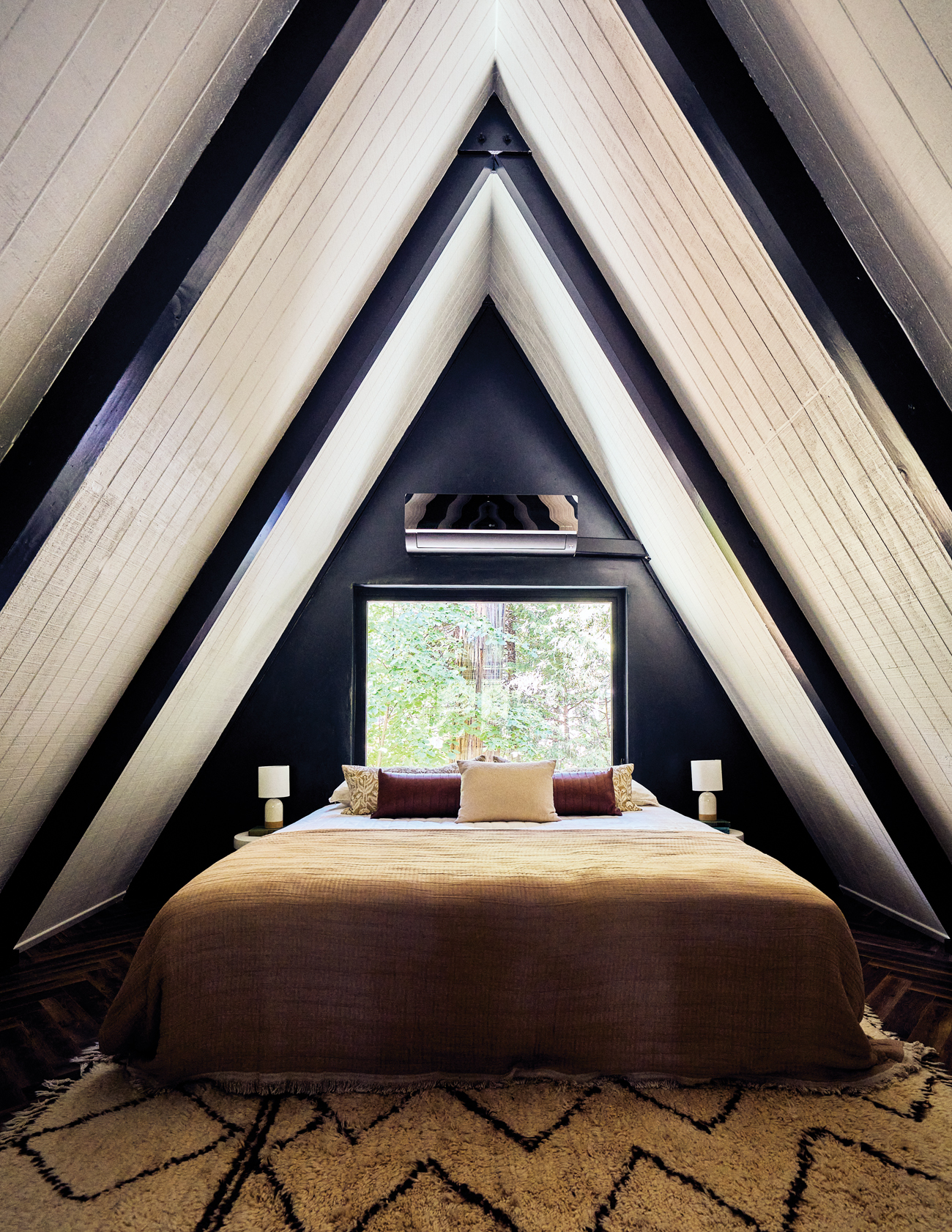 Black A-Frame Crestline Bedroom