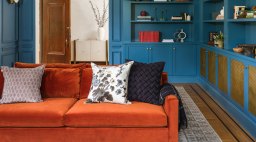 Blue Bookshelves by Banner Day Interiors