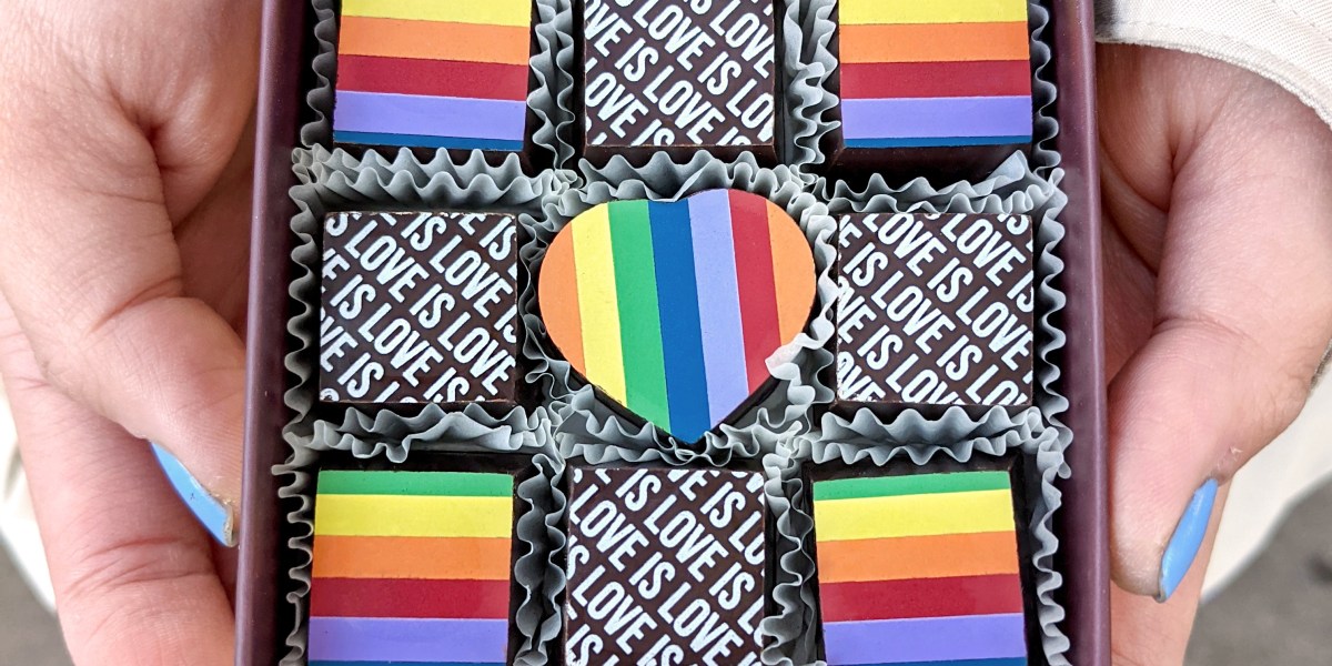 Kokak Chocolates Love Is Love Pride Truffle Closeup