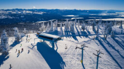 Brundage Mountain Drone Scenic Skiiers