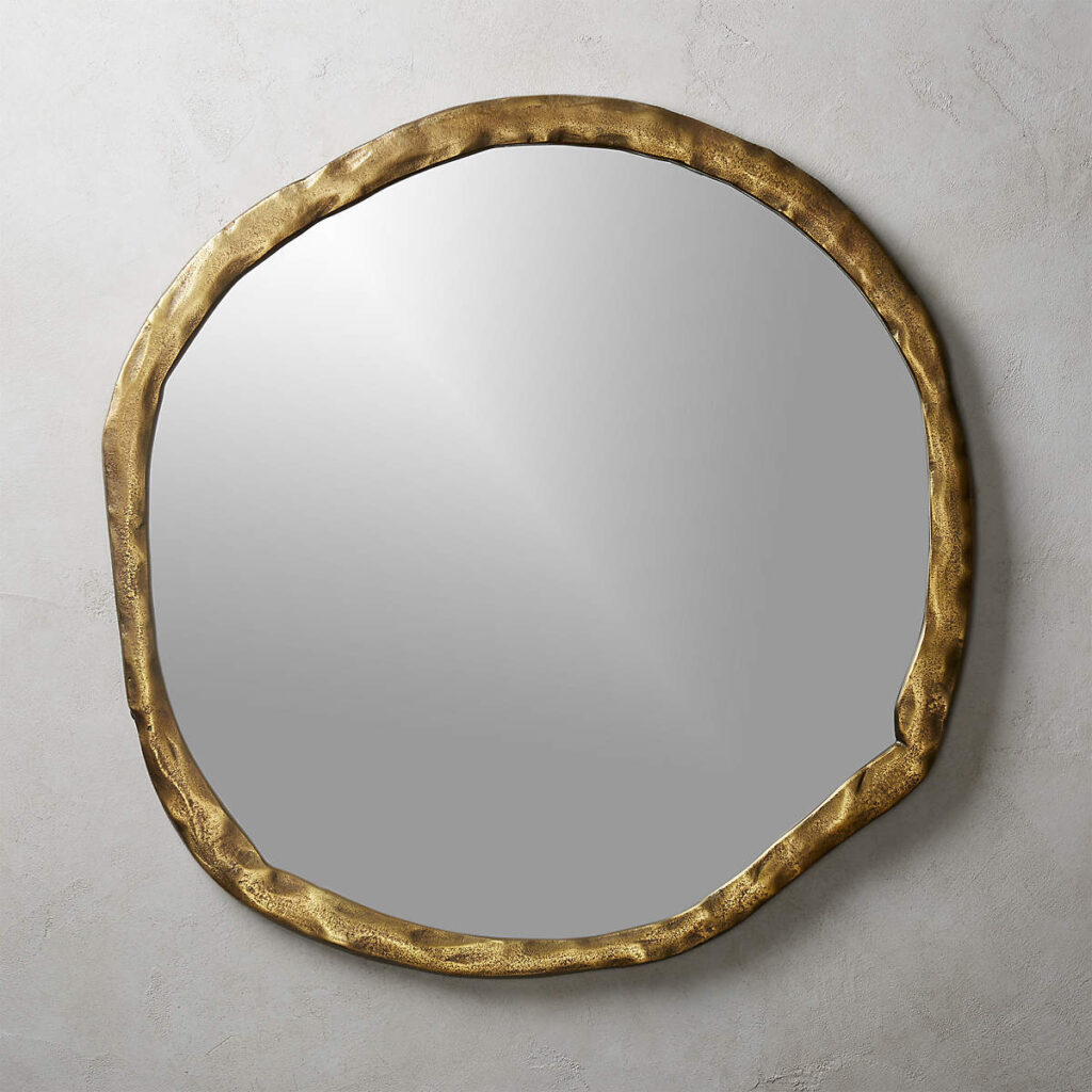 CB2 Abel Brass Round Wall Mirror