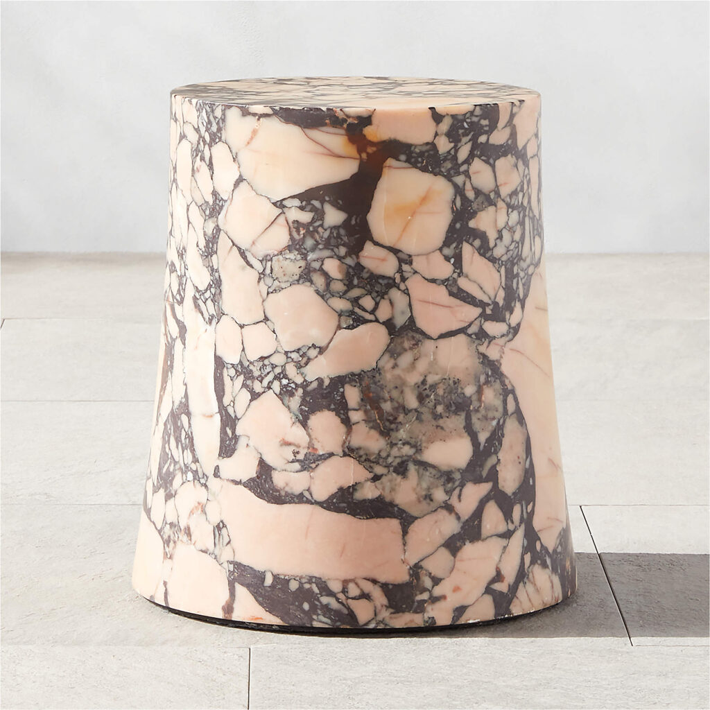 CB2 La Paloma Marble Outdoor Side Table