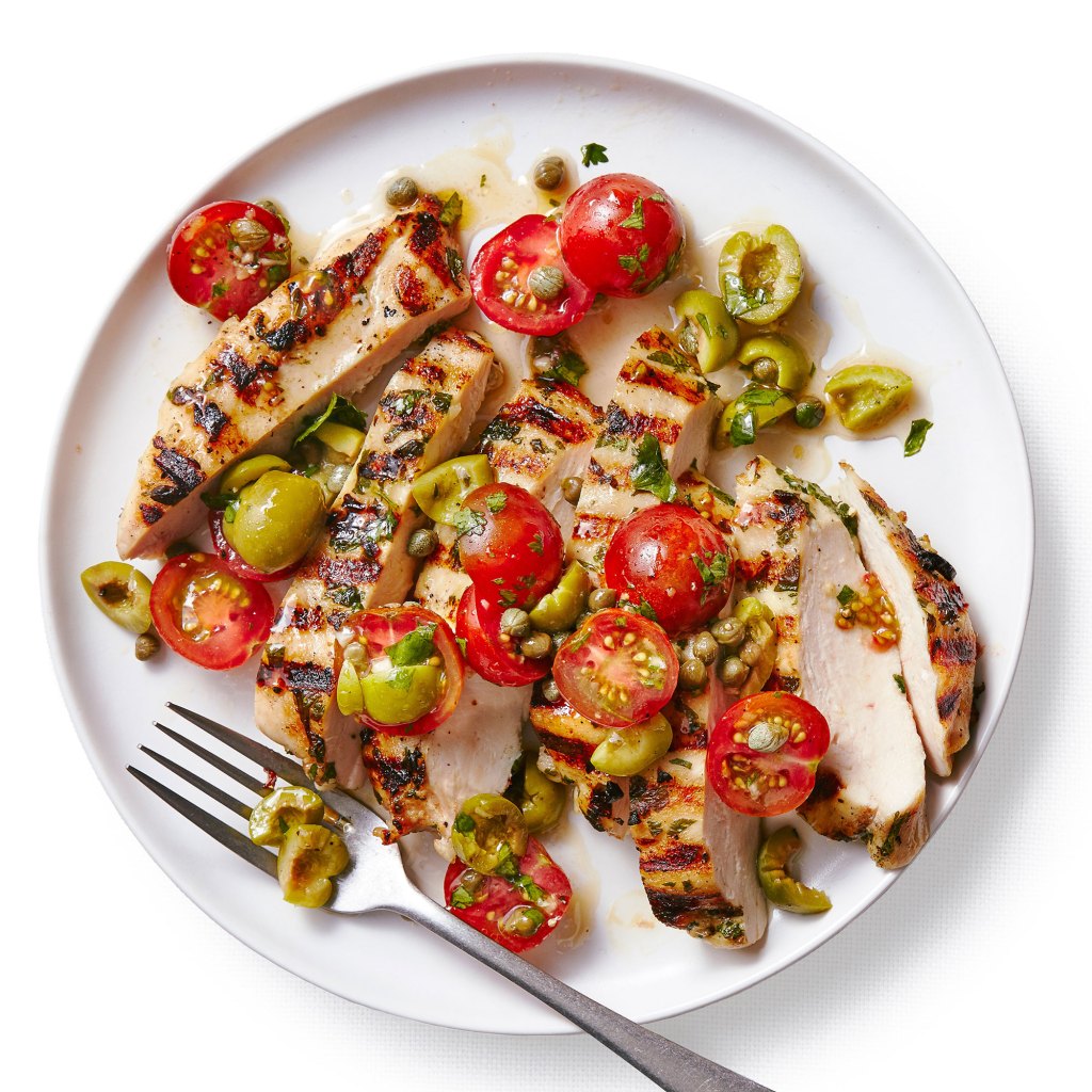 Chicken with Green Olives, Capers, and Tomatoes
