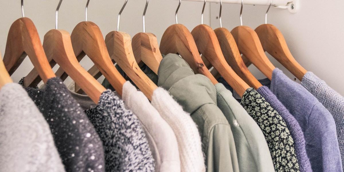 Clothes on Hangers in Closet