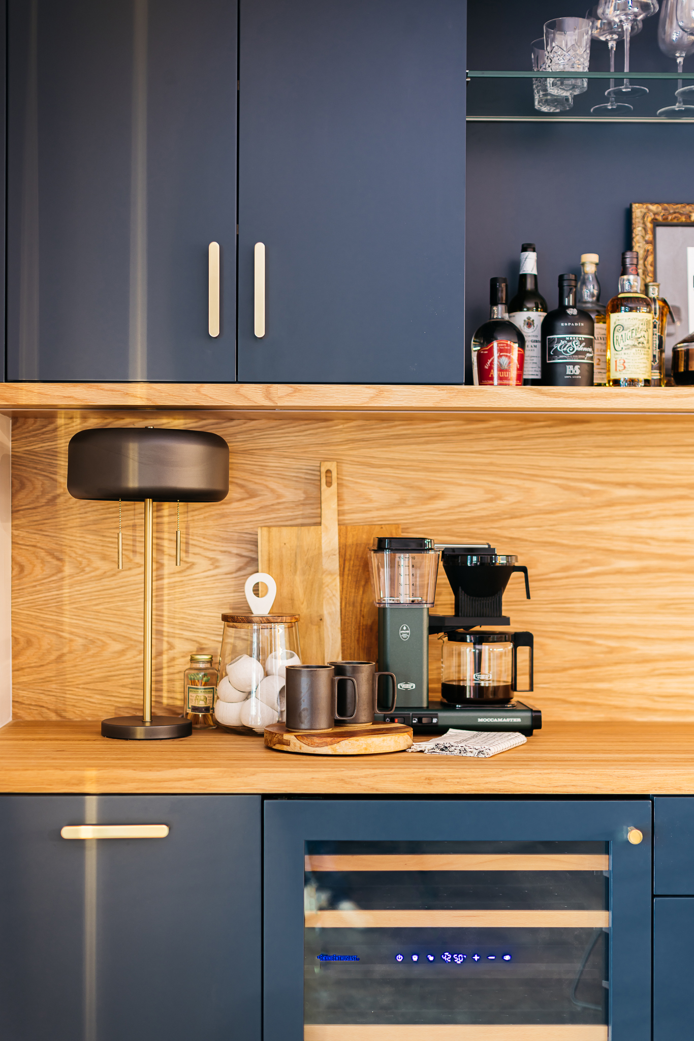 Coffee Bar Area in Silver Lake Kitchen by Kevin Grace Design