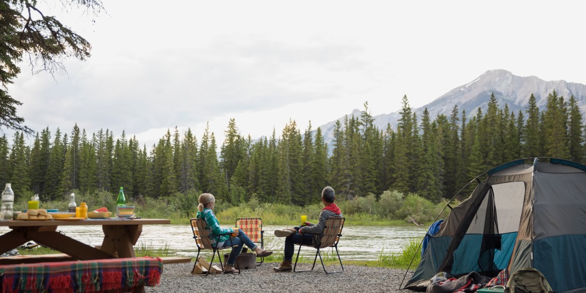 Couple Admiring View from Campsite newsletter size