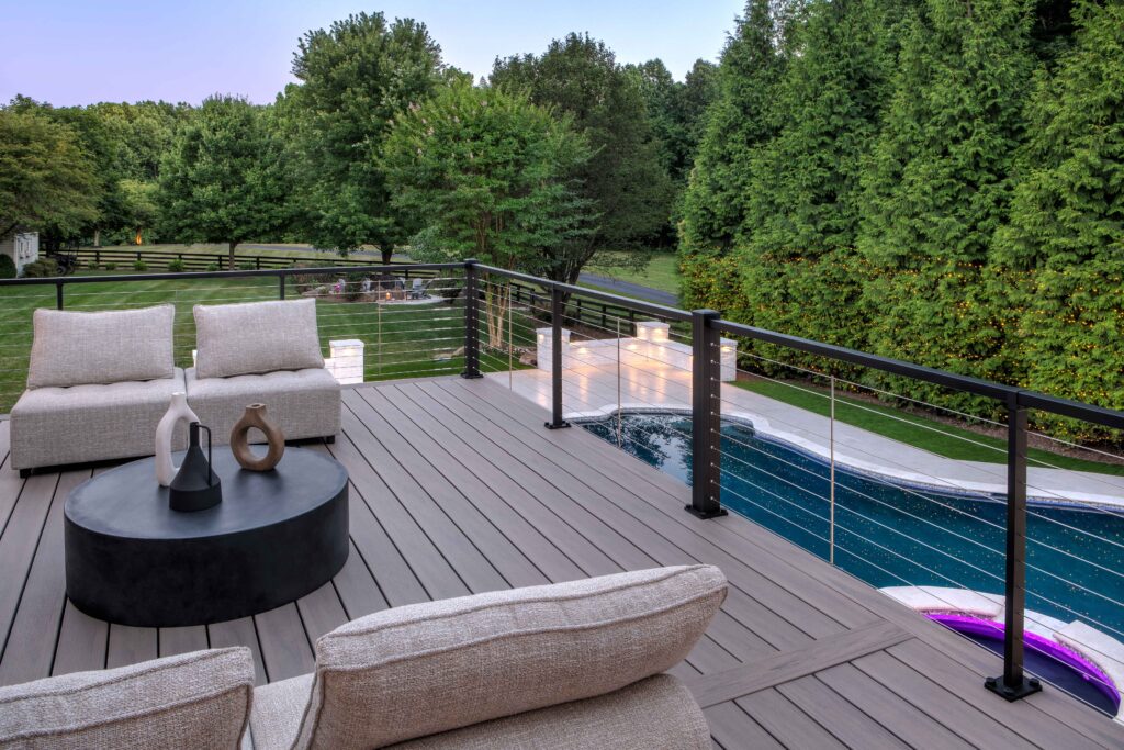 Trex Deck with Signature X-Series Cable Railing and Transcend Lineage Composite Decking