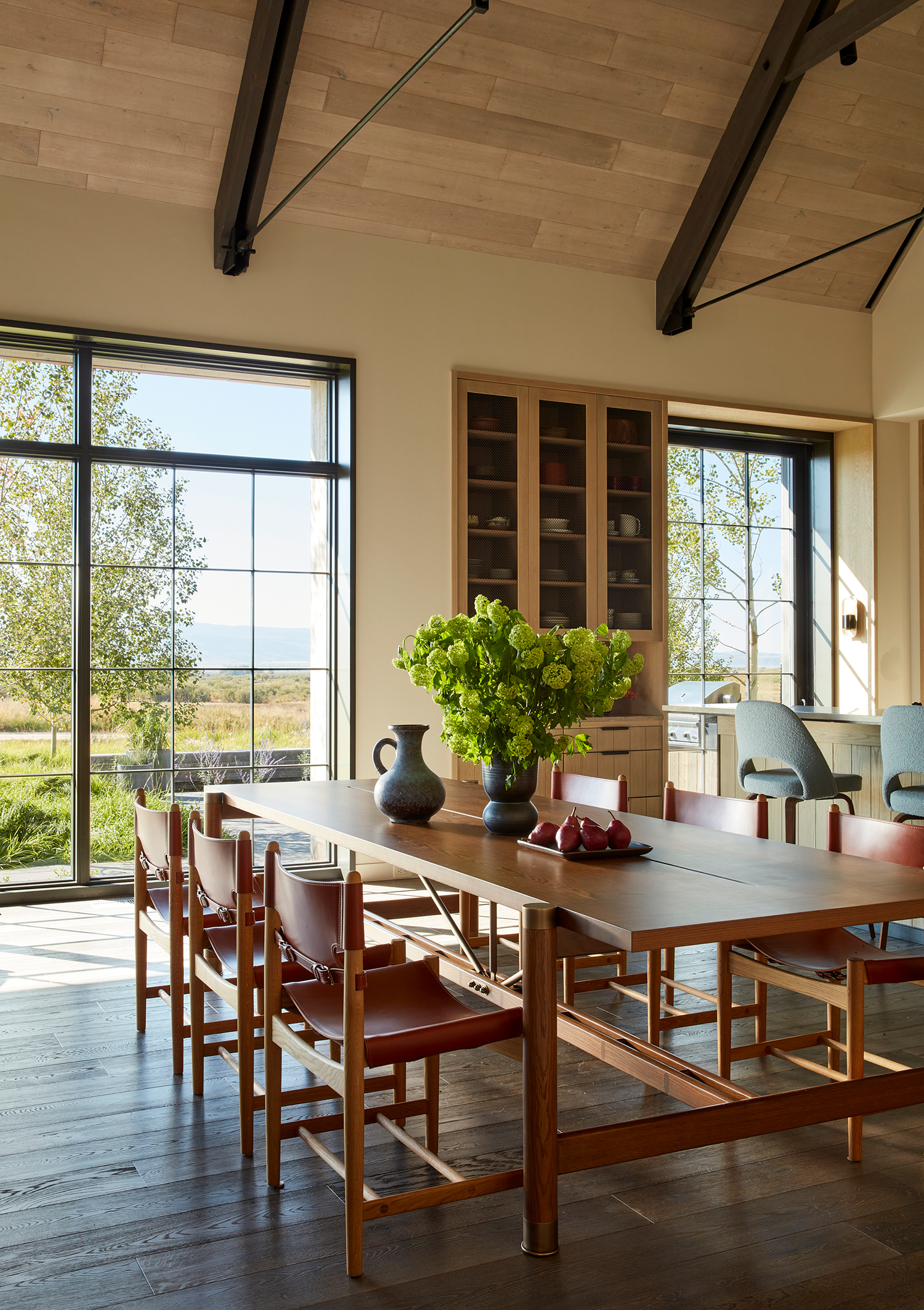 Dining Area in Driggs Idaho House by Robbins Architecture