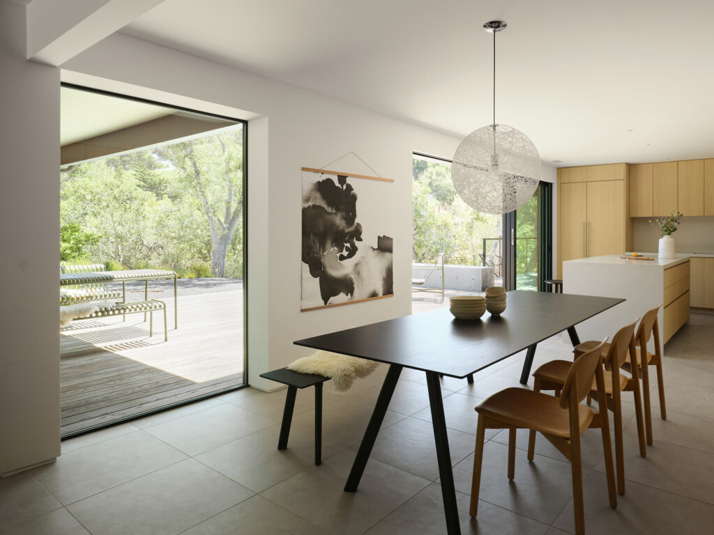 Dining Area in San Mateo Ranch House by Feldman Architecture