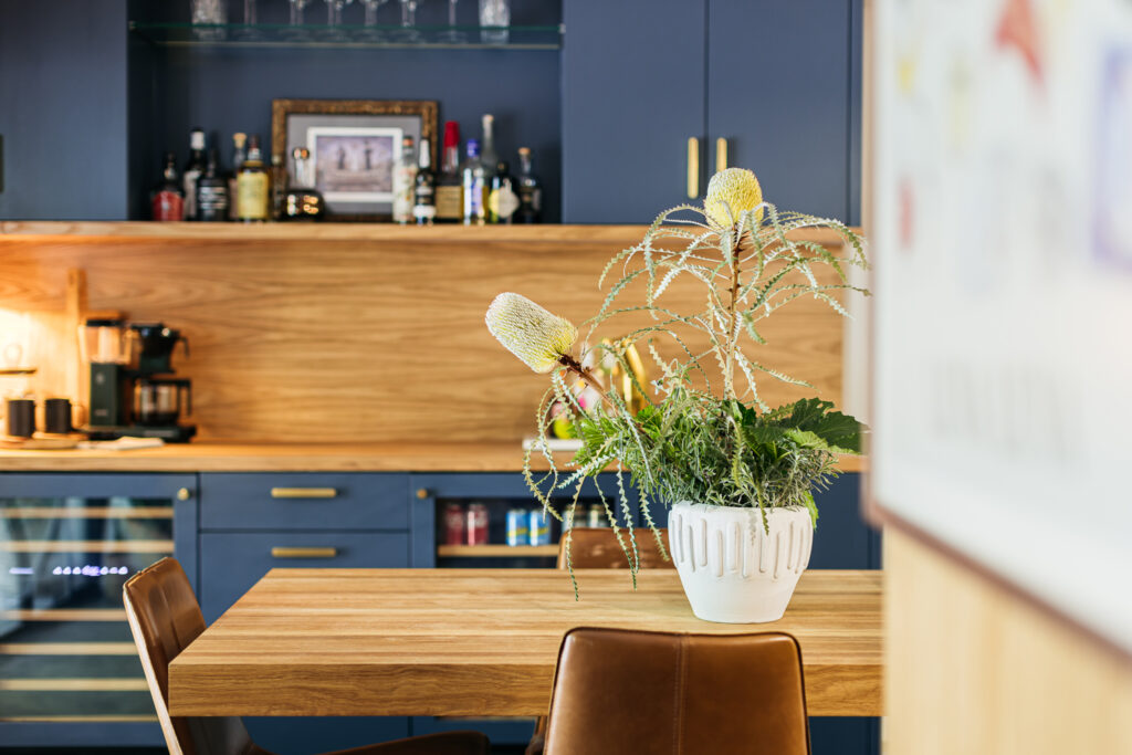 Dining Area in Silver Lake Kitchen by Kevin Grace Design