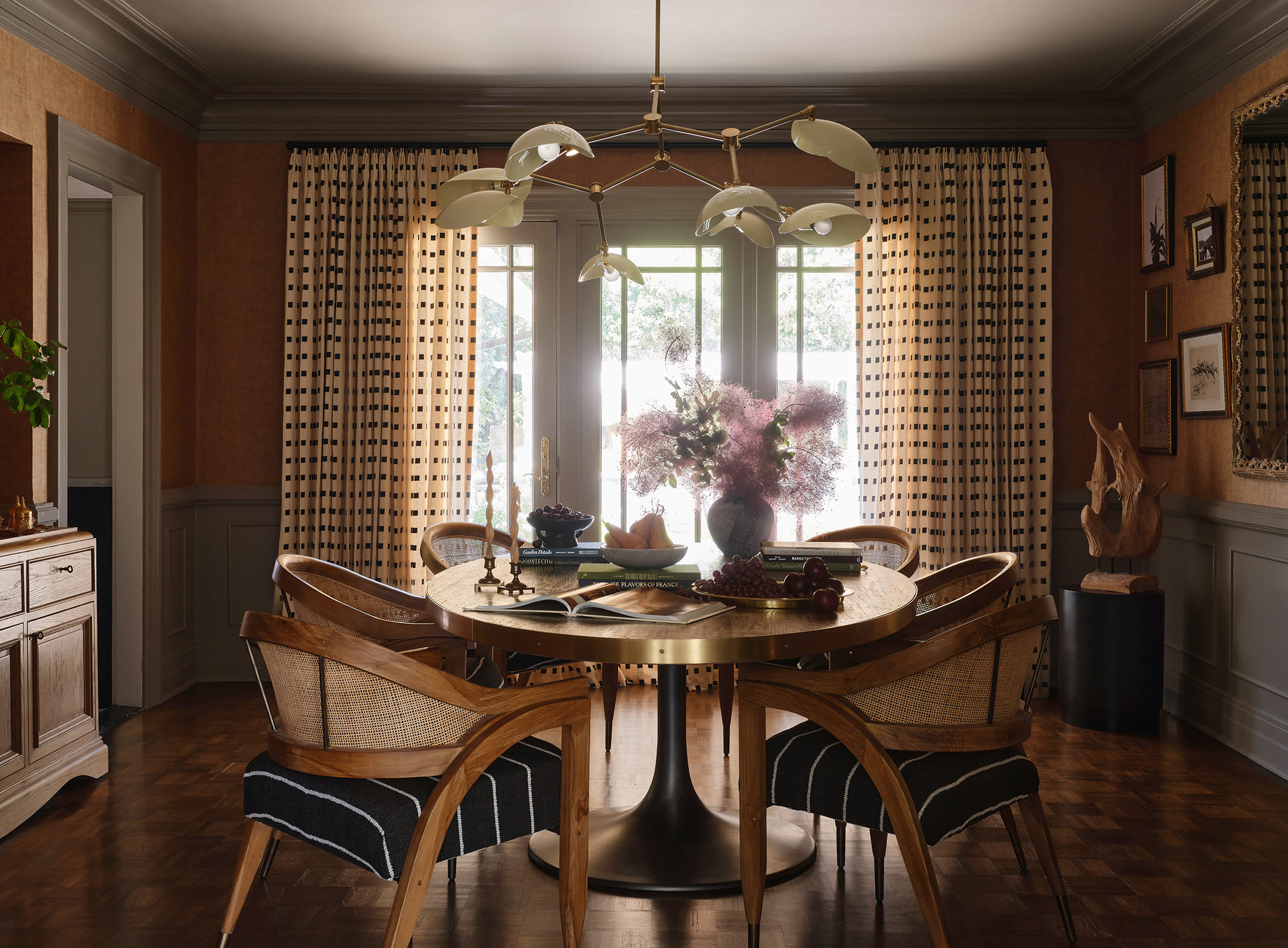 Dining Room Drapery in Altadena House by Alex Azat