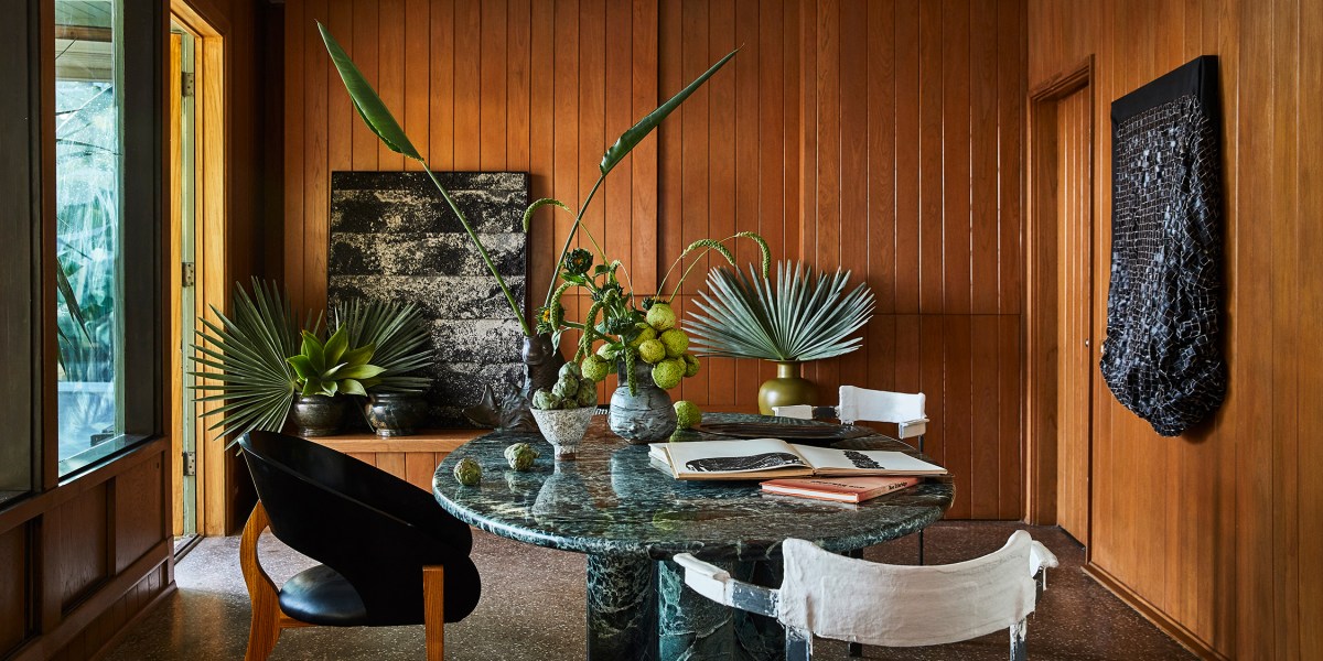 Dining Room in Malibu House in Synchronicity Book by Kelly Wearstler