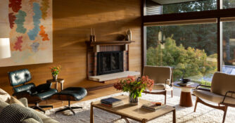 Eames Chair in Living Room in Mid-Century Seattle House by Erin King