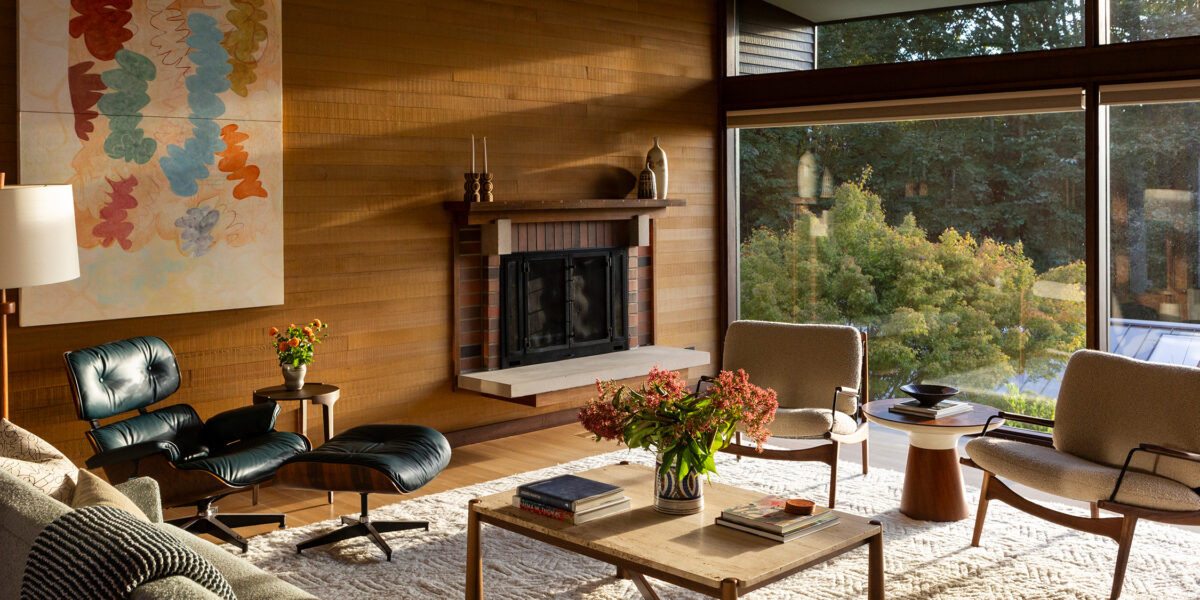 Eames Chair in Living Room in Mid-Century Seattle House by Erin King