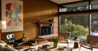 Eames Chair in Living Room in Mid-Century Seattle House by Erin King