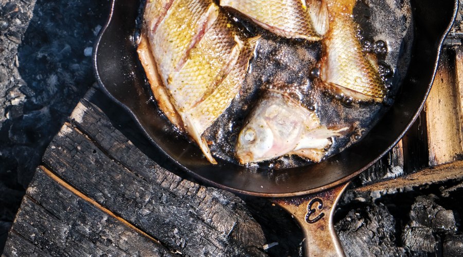 Pescado Frito Cooked in Cast Iron