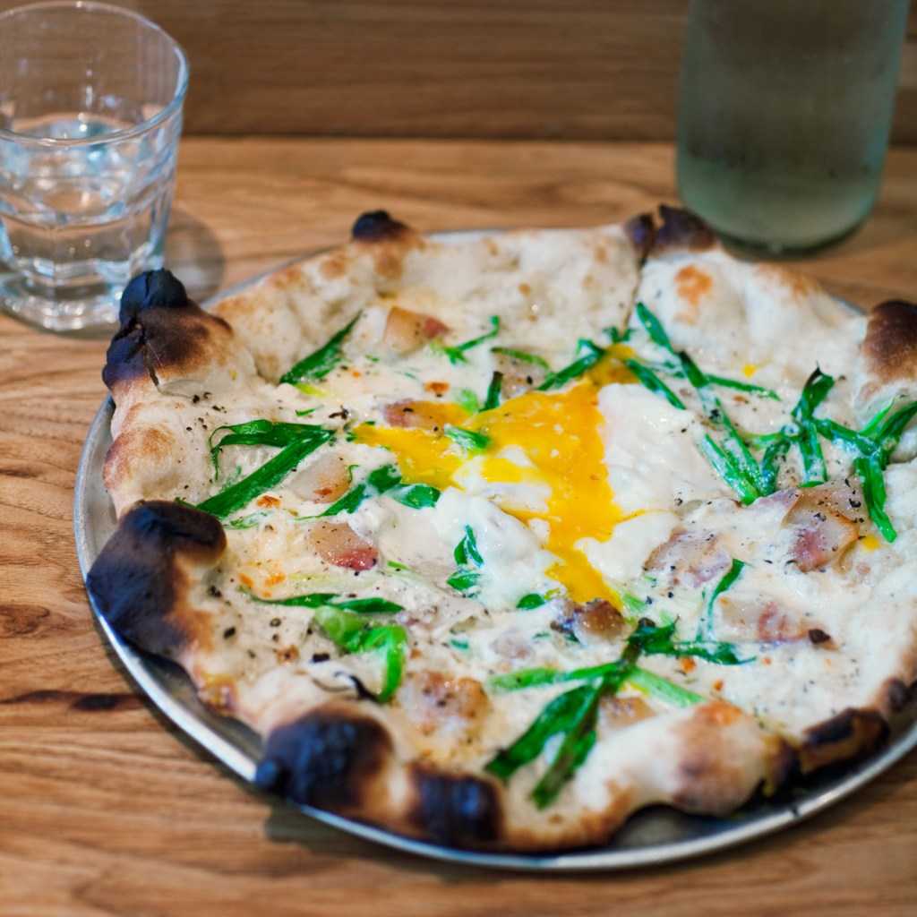 Delfina’s Carbonara Pizza