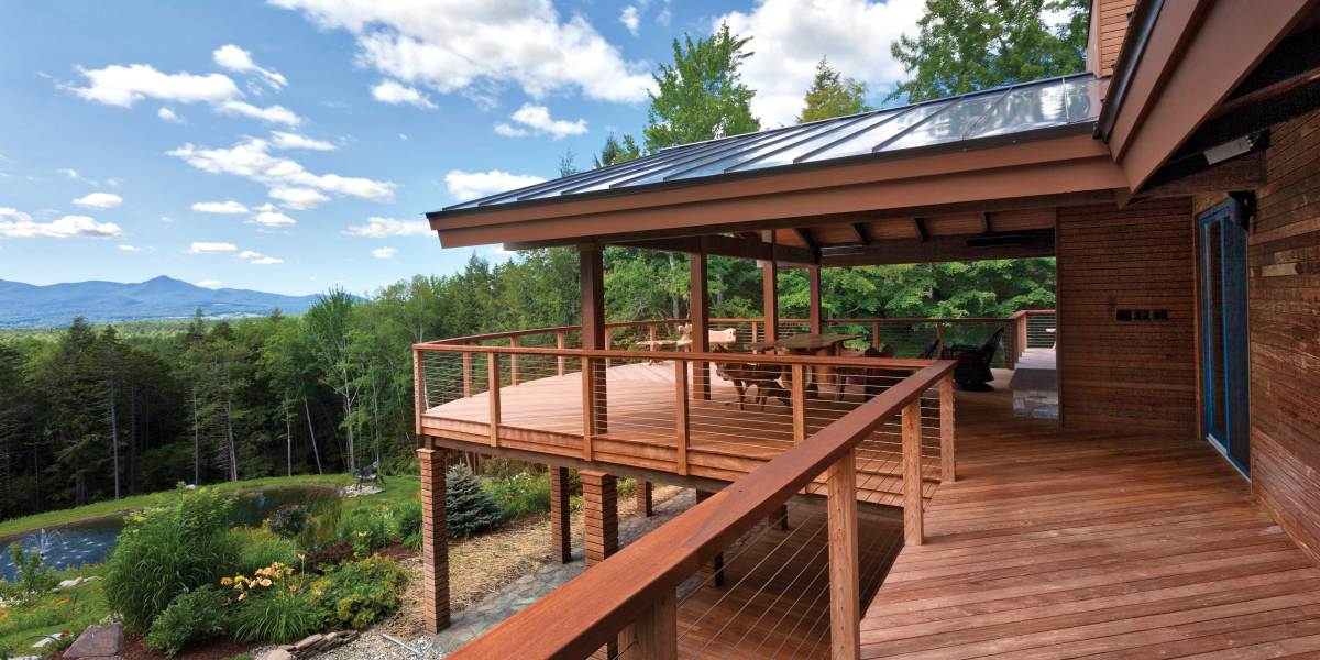 Redwood Railing with Feeney CableRail